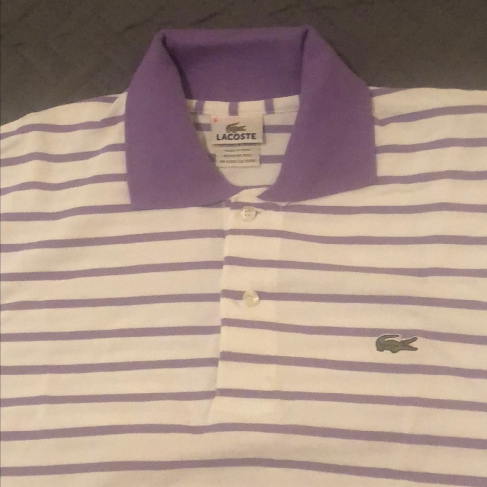 Lacoste polo shirt purple and white